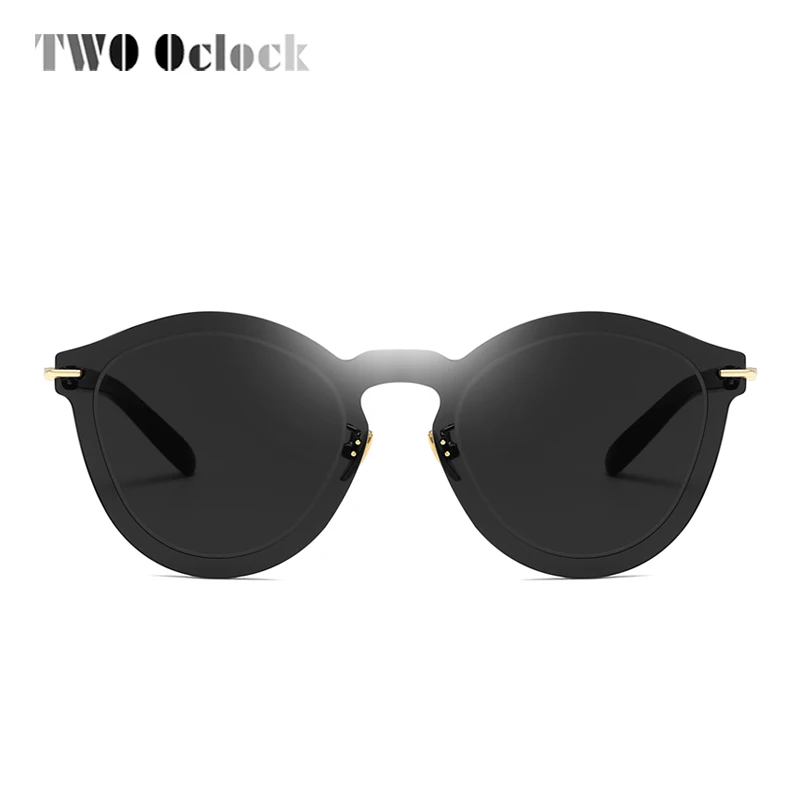 Женские круглые солнцезащитные очки TWO Oclock розовое золото зеркальные UV400