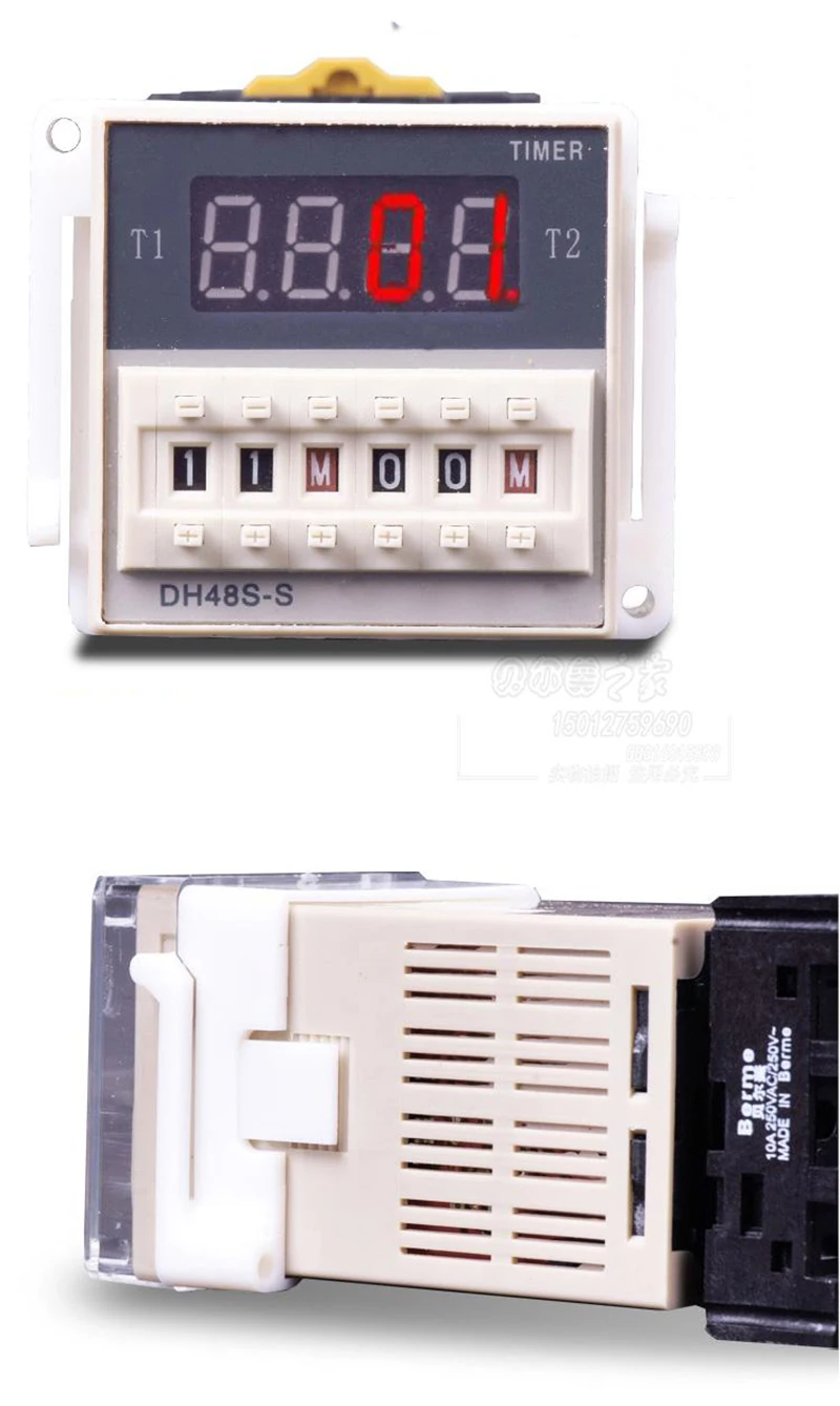 AC/DC 24 v-240 v DH48S-S программируемый цифровой дисплей реле времени контроль цикла двойное реле задержки времени розетка с базовым напряжением