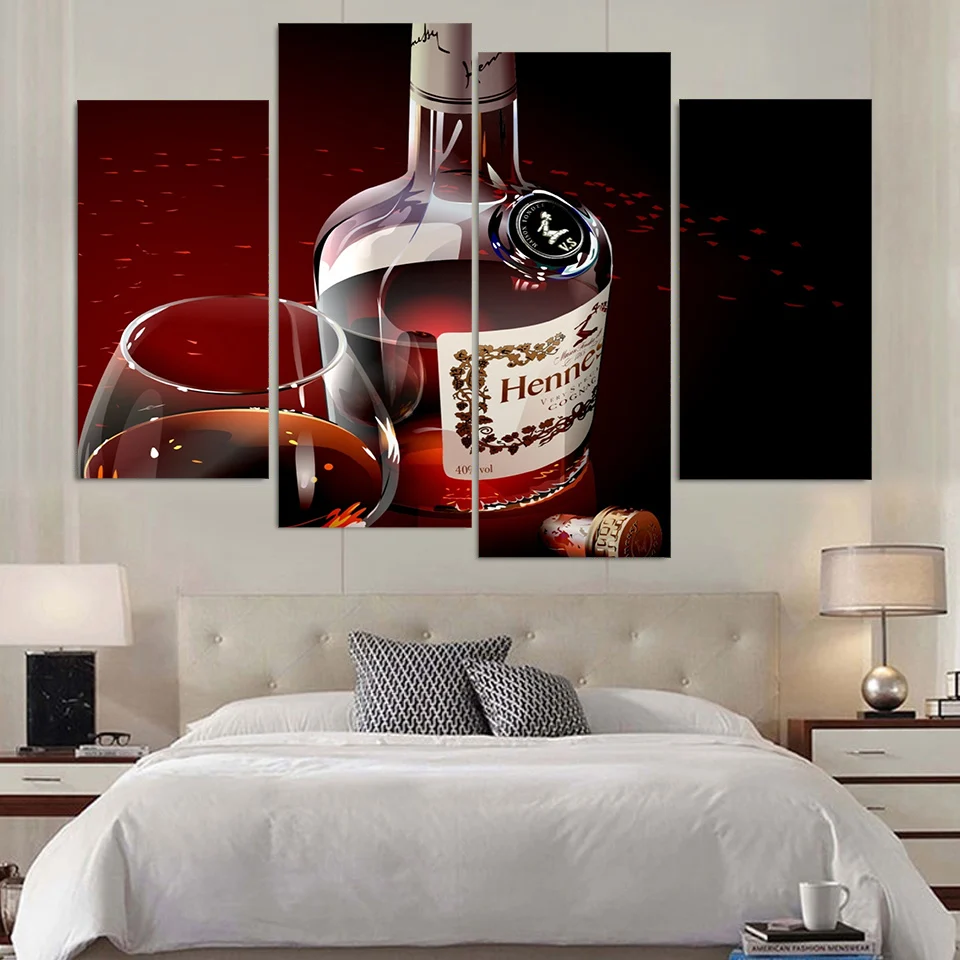 Картина на холсте 4 шт. художественный холст коньяк Hennessy роскошный спирт HD печать