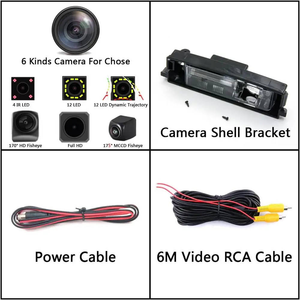 Camera Only 175 градусов MCCD рыбий глаз 12LED HD камера заднего вида для Toyota RAV4 Auris E180 Corolla Scion iM Toyota iQ Chery Tiggo автомобильный монитор - Название цвета: Camera Only