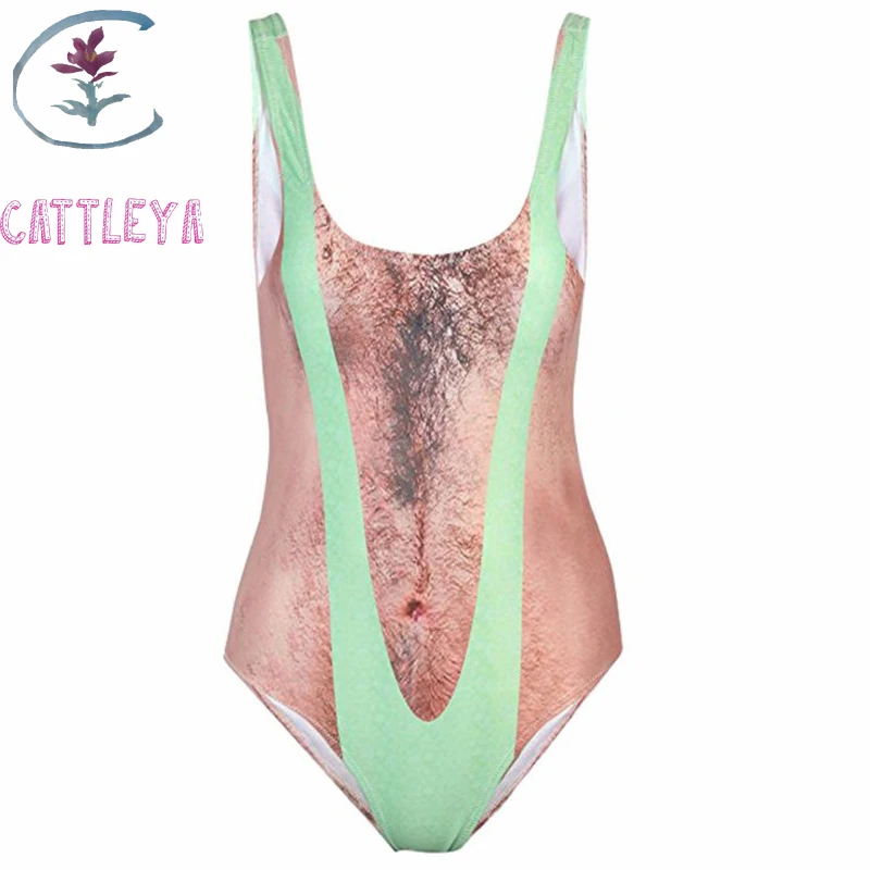 CATTLEYA сдельный Женский сексуальный купальник с высокой посадкой смешной принт на