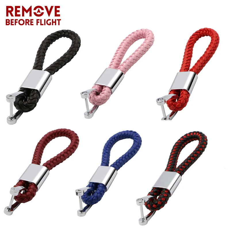 

Fashion Leather Car Keychain Hand woven Key chain Key Holder Metal Zinc Alloy Keyring For Nissan Honda Skoda KIA Hyundai Toyota