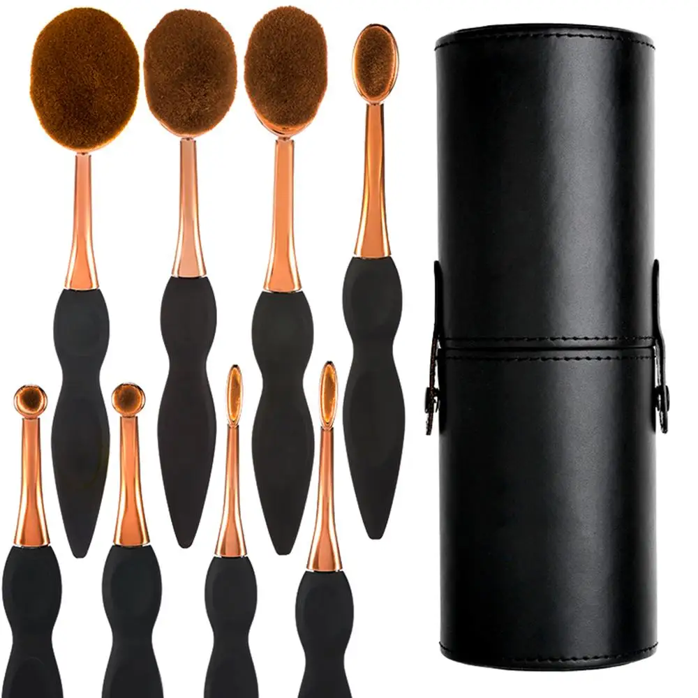 8pcs Make Up Brushes Soft Toothbrush Type Cosmetic Professional Face Powder Foundation Brush Synthetic Hair Oval Eye Makeup Tool | Красота и