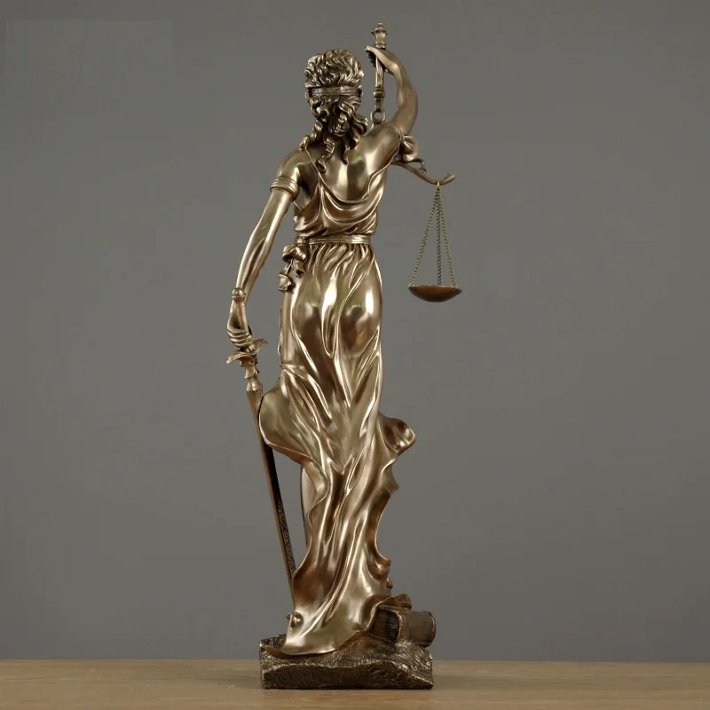 46,5 см Греции Justitia справедливости ярмарка статуя богини ТЕМИС арт Скульптура авторские изделия из смолы ретро украшения дома R921