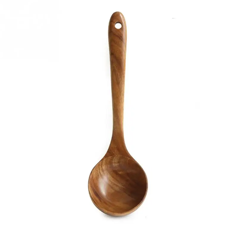 big spoon Кухонная домашняя Ретро металлическая кулинарная лопатка посуда домашняя легкая ложка Кухонная деревянная прочная с отверстием для подвешивания - Цвет: big spoon