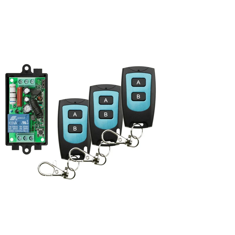 AC 220V 1CH 10A Wireless Remote Control Switch Relay Output Radio Receiver Module + Black/blue Waterproof Transmitter | Электроника