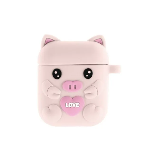 Light Pink Bluetooth беспроводные наушники чехол для Airpods мультфильм о розовой свинье мягкий гибкий силиконовый защитный чехол для наушников для Airpods 2 сумка - Цвет: Light Pink