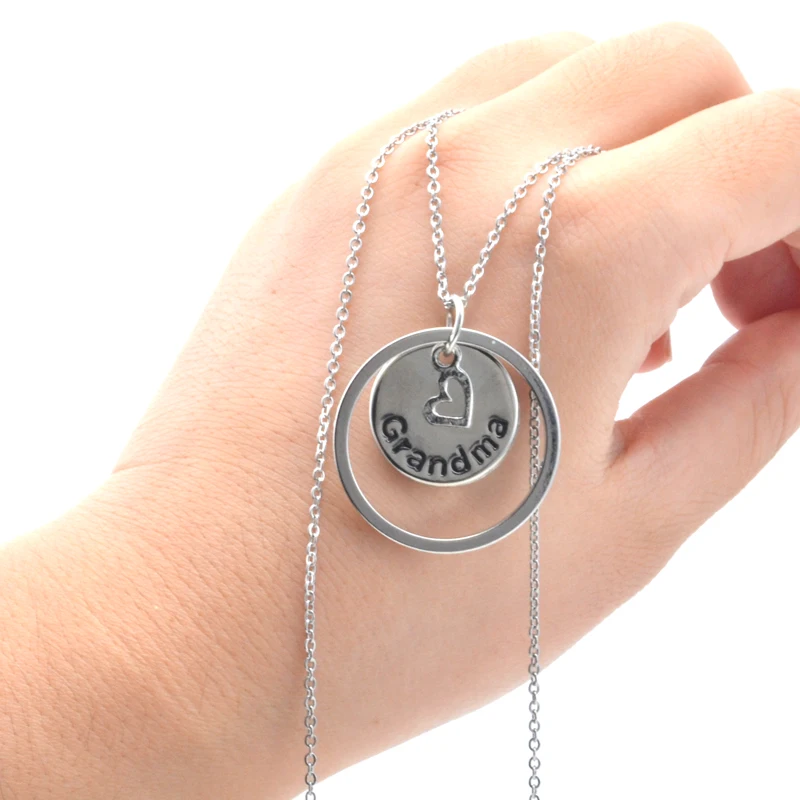 Серебряный Камень Мама Бабушка Персонализированные Цепочки и Ожерелья Подвеска