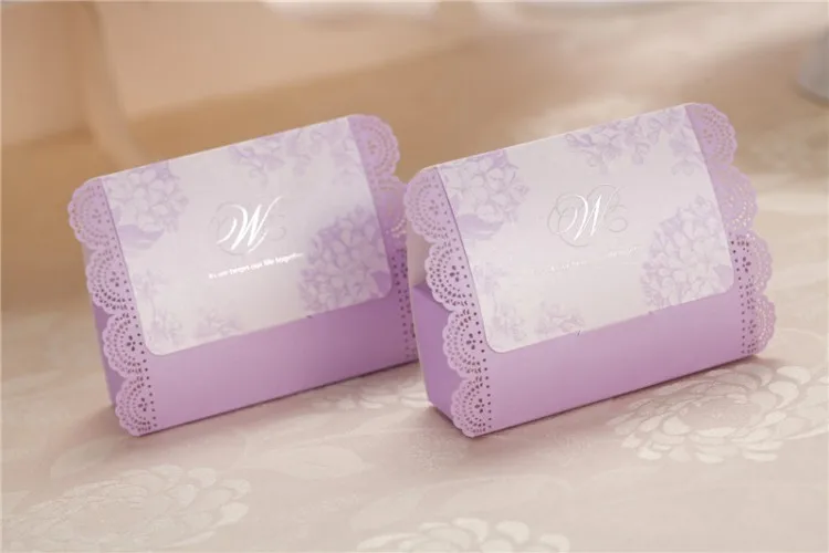 Фиолетовый Цвет Кружева Флора свадьба конфеты коробка вечере подарочная | Дом и