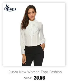 Ruoru боди рубашка женские блузки Blusas Blusa Повседневная блузка Рубашки белые синие Топы с длинным рукавом боди Одежда офисные рубашки