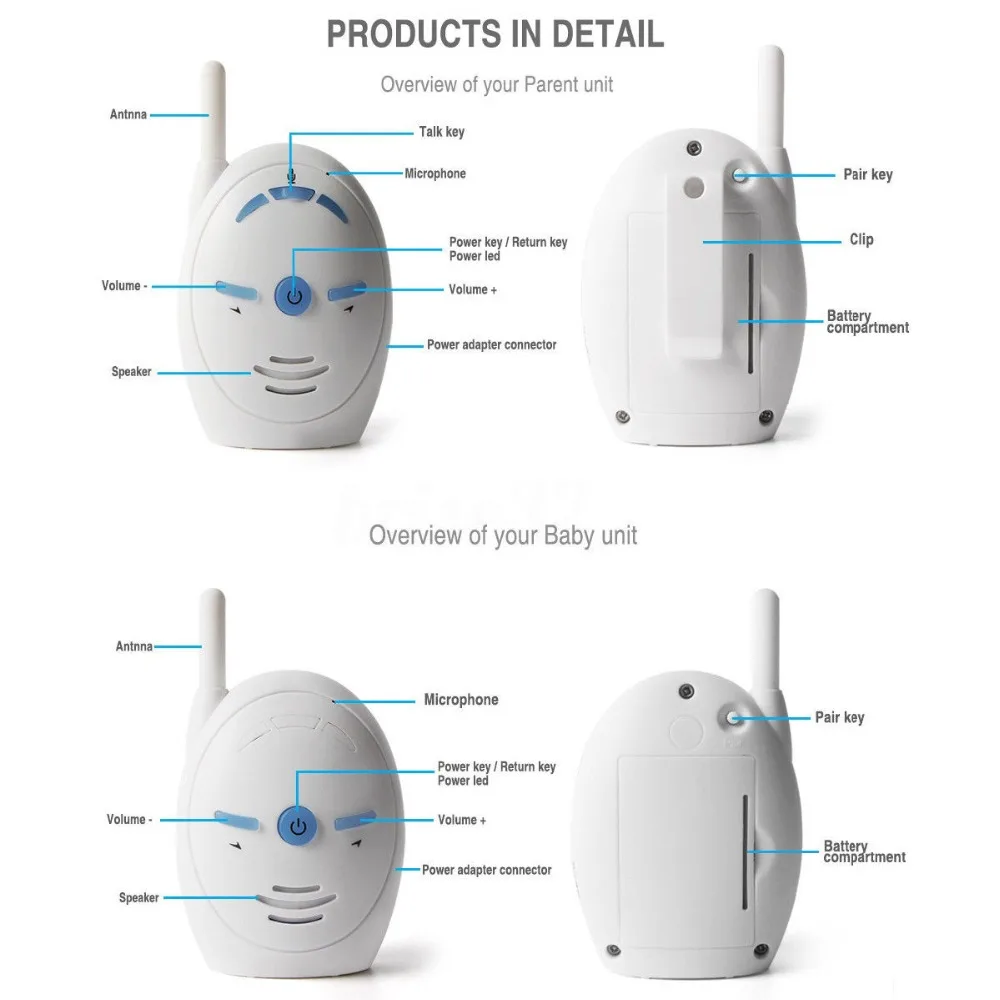 Беспроводная радионяня 2 4 ГГц комплекты звуковой рации детский телефон с