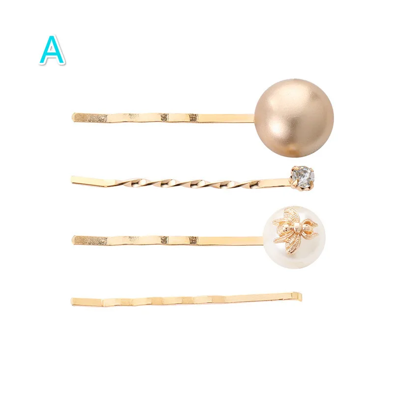 Набор из 4 предметов Женская жемчужная лента женские заколки для волос
