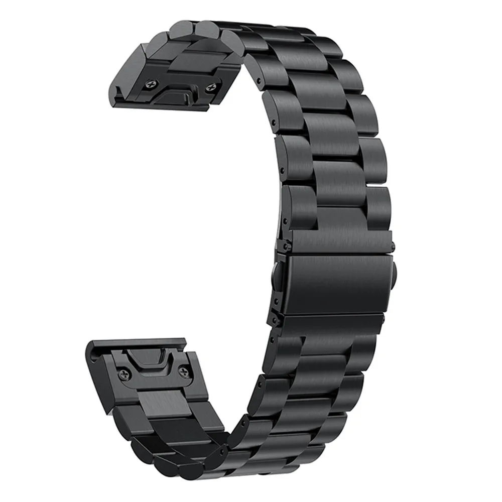 black Ремешок для Garmin Fenix 5X5 5 S 3 3HR S60 Forerunner 935 браслет из нержавеющей стали ремешок для часов 22 мм Замена легко подходит - Цвет: black