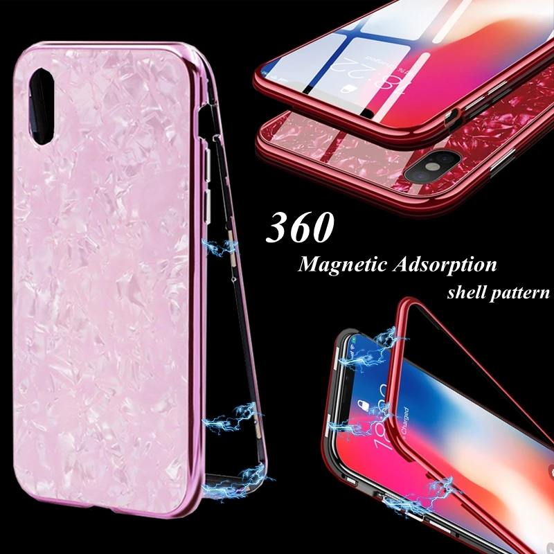 Магнитный абсорбирующий чехол для iPhone 6 s plus iphone XS Max XR стеклянный 8 7 X защитный