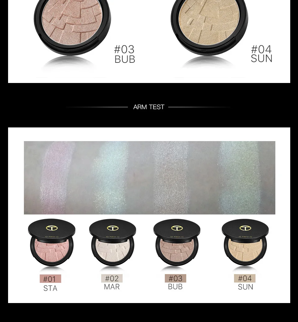 O. TWO. O Набор для свечения пудры хайлайтер Maquillage Imagic Illuminator осветляющая Запеченная пудра, хайлайтер для макияжа