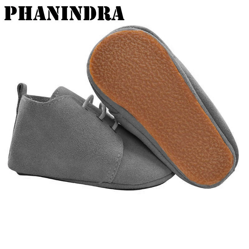 Мокасины детские из натуральной кожи в британском стиле с резиновой подошвой