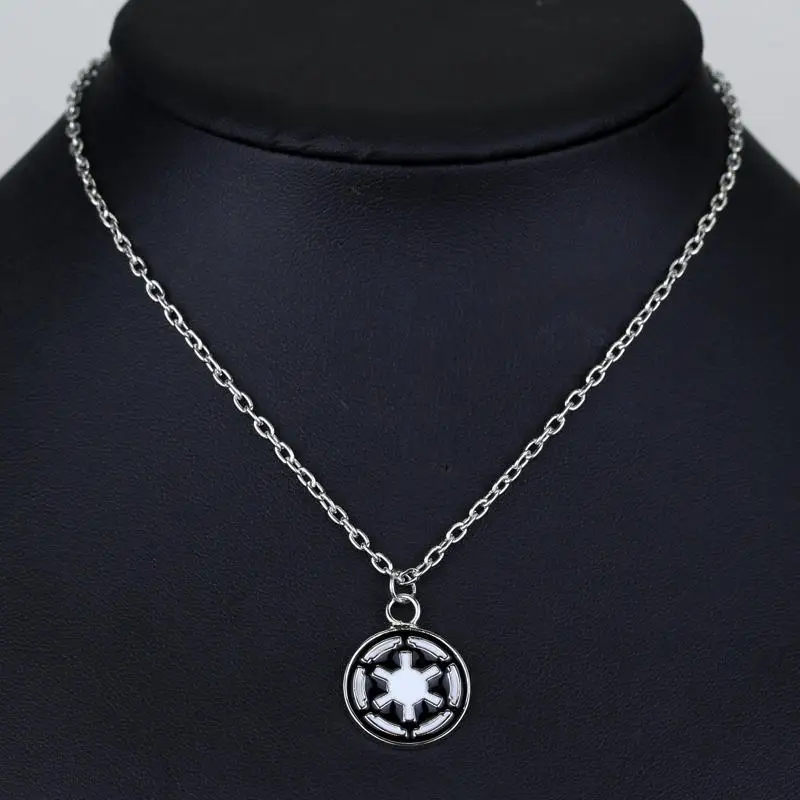 Шея колье-подвеска с круглым подвеской Звездные войны Галактическая Империя для женщин и мужчин в подарок.