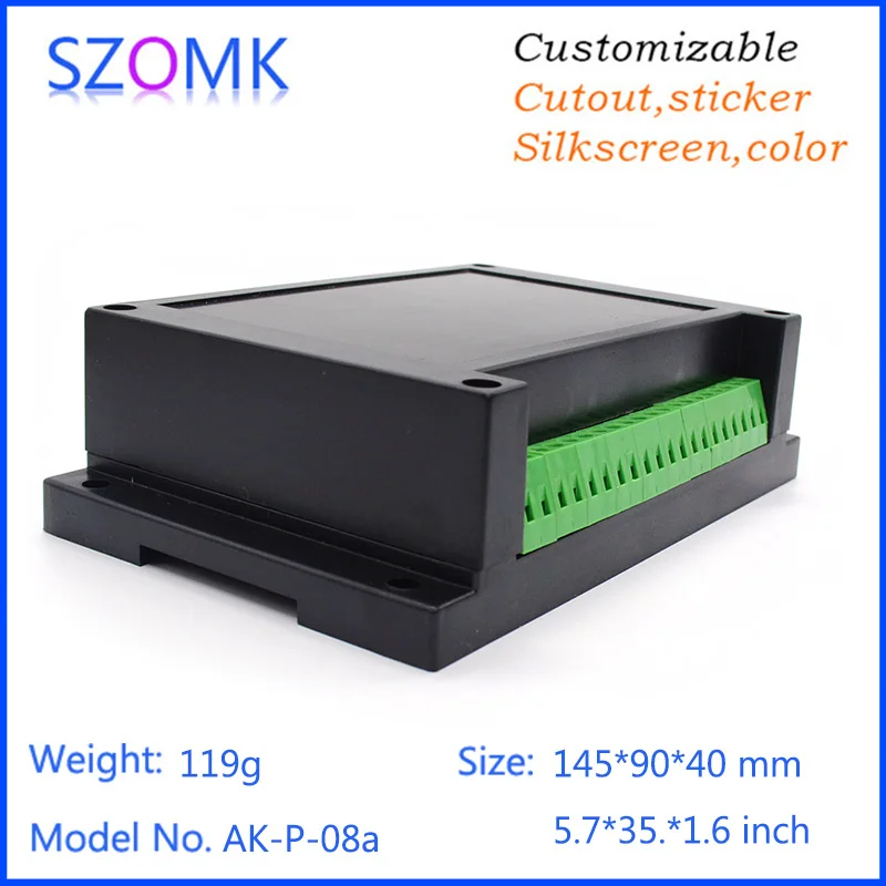 Пластиковый ящик для электроники szomk (4 шт.) 145*90*40 мм корпус на din рейке пластиковая