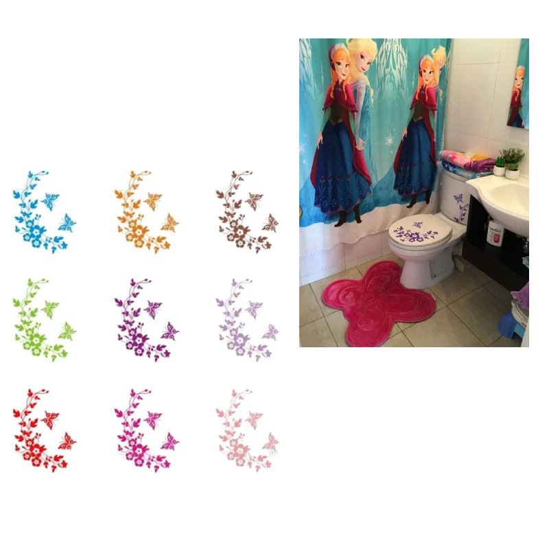 Забавная Новинка бабочка и цветок сиденье для унитаза/Наклейка/наклейка модные 3D