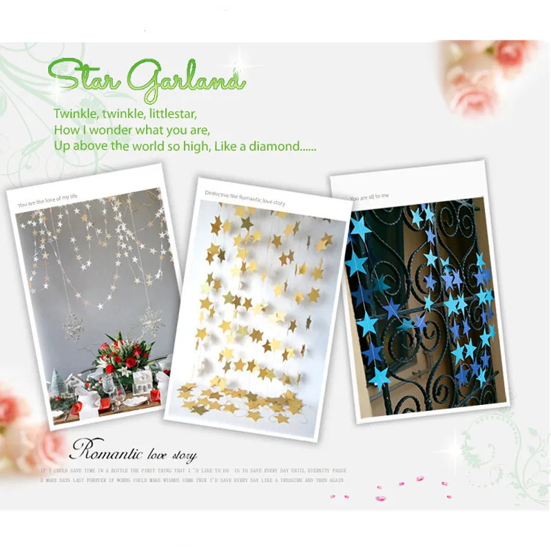 415 см настенные Подвески реквизит украшение звезда карточка бумажная Свадебная