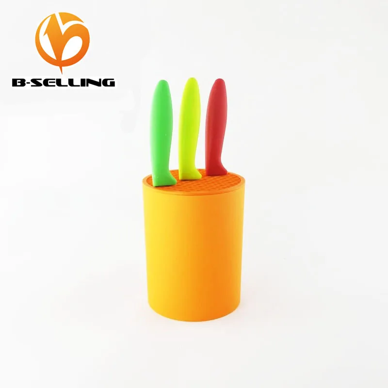 Универсальный цветной пластиковый держатель ножа кухонный нож стенд оранжевый