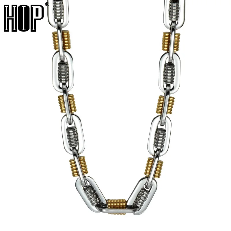 Хип хоп из золота двух цветов Цвет Титан нержавеющей стали плоская ручная работа