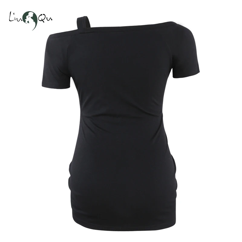 Off Shoulder Women's Blouse Maternity Clothes Side Ruched Pregnancy Top Women Shirt for Tops Short Sleeve Blusa | Мать и ребенок