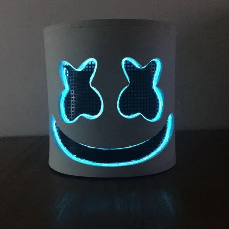 Dj Flash Type Marshmello Mask Cosplay Props LED Luminous Full Head Masks Future Bass Bar Music Halloween Party Helmet | Тематическая