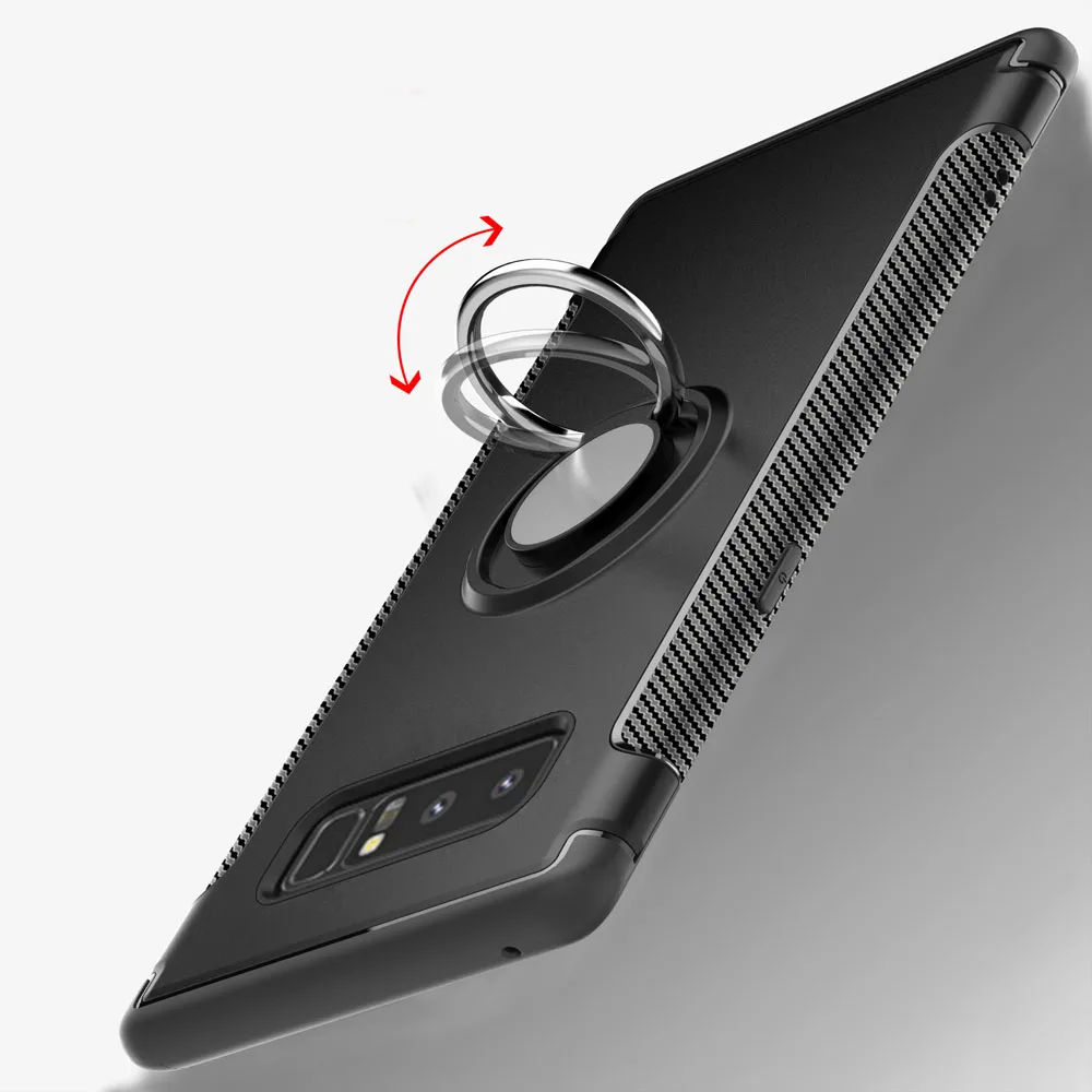 Чехол с кольцом на палец подставка для Galaxy Note 8 Note8 автомобильный Магнитный