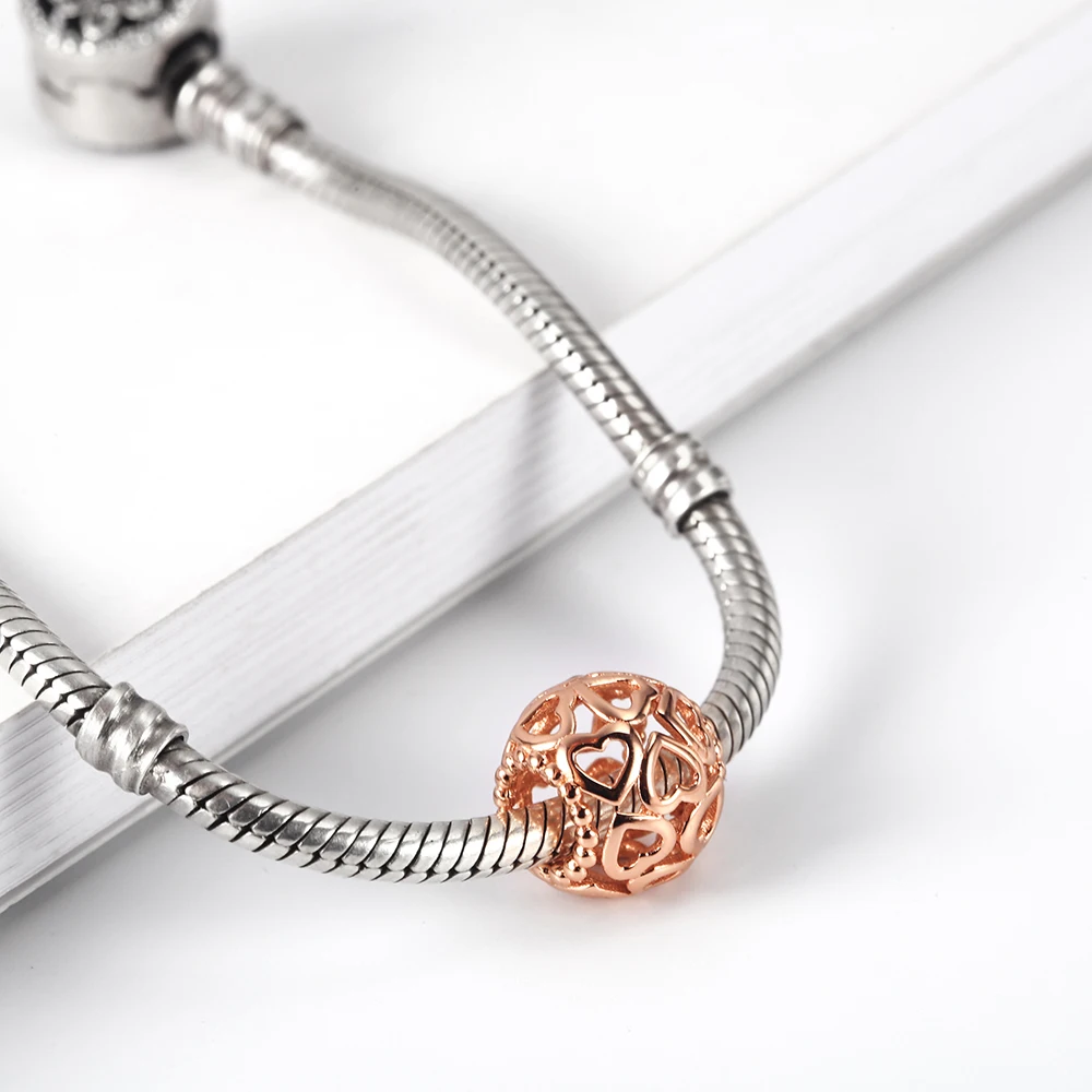 RainMarch подвески из розового золота подходят для Pandora Браслеты серебра 925 пробы