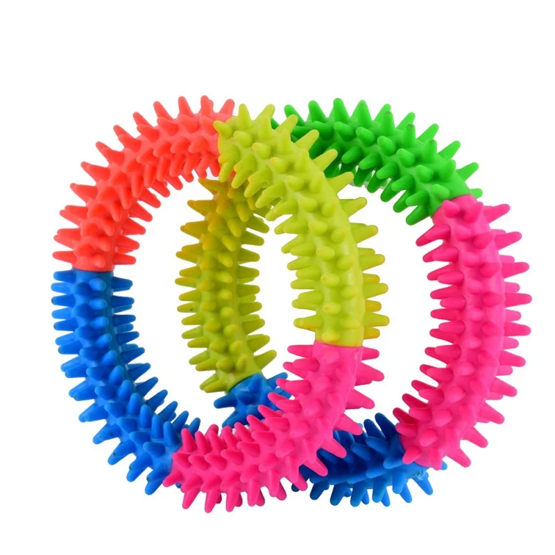 Best Игрушки для собак 2017 3/5 мульти Цвет TPR круг Спайк кольцо мягкие тренинг