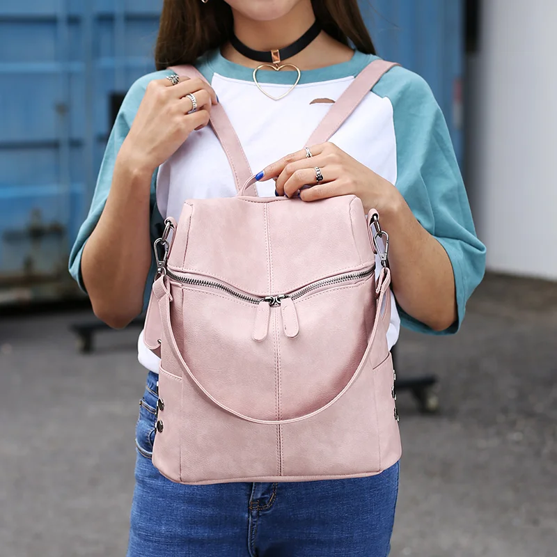 2017 осенний рюкзак в простом стиле женские рюкзаки из искусственной кожи для
