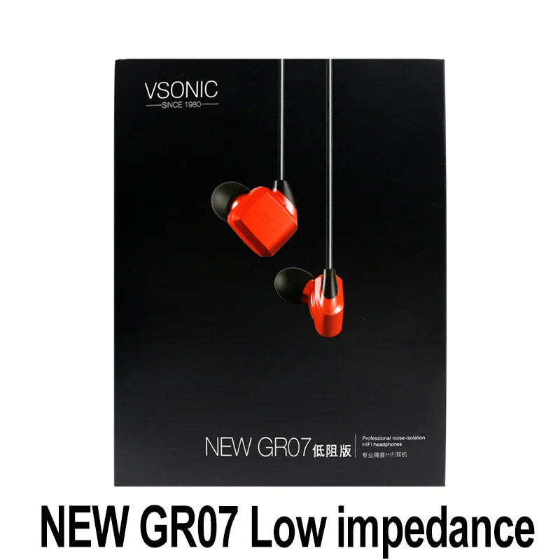GR07 Low impedance R VSONIC GR07 классический бас низкое сопротивление динамический профессиональный шумоизоляция HIFI наушники - Цвет: GR07 Low impedance R