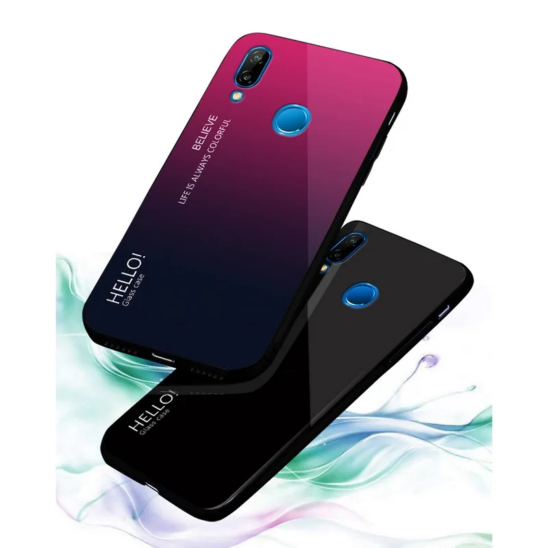 Gradation Glass Case For Huawei Mate 20 X 10 Lite P10 Plus P20 Pro P Smart NOVA 3 3i 2i 3E Honor 8X 7A Y9 2019 Y6 Y7 2018 |