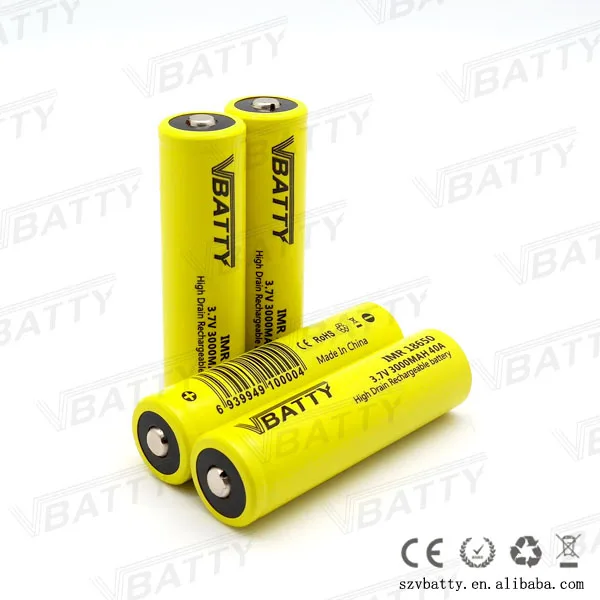 Vbatty IMR 18650 3000 мАч 40A 3 7 В перезаряжаемая литий ионная аккумуляторная батарея с