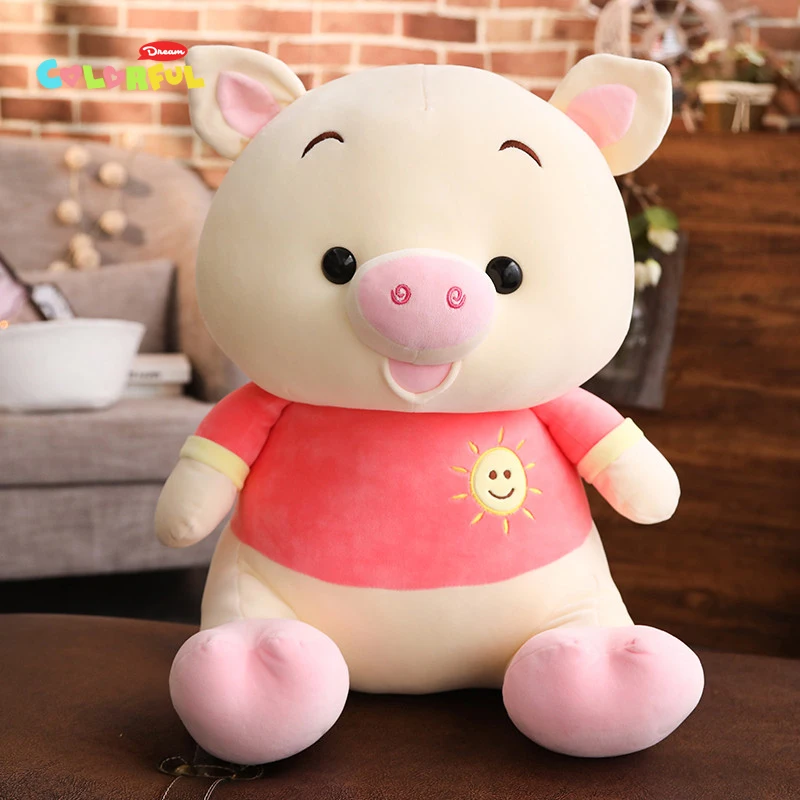 

Kawaii soft down cotton pig plush stuffed toy, creative smile pig plush doll, kids toys, appease doll, Christmas gifts