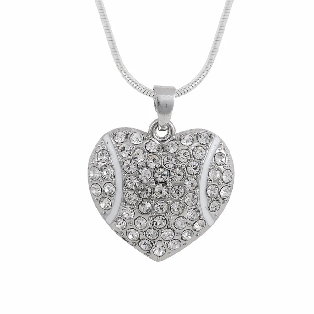 Fishhook I Love Heart бейсбольный Софтбол кулон ожерелье маленькая Лига Женский веер