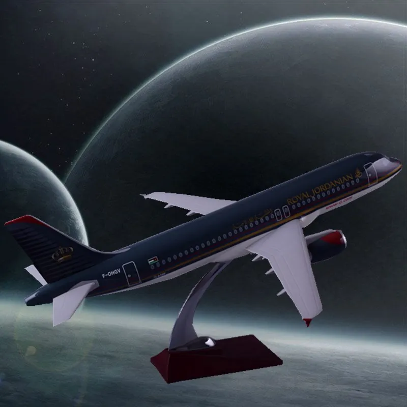 

47cm Resin A320 Jordan Aircraft Model Royal Jordanian Airplane Airways Airbus Model Interantional Aviation Stand Craft Model