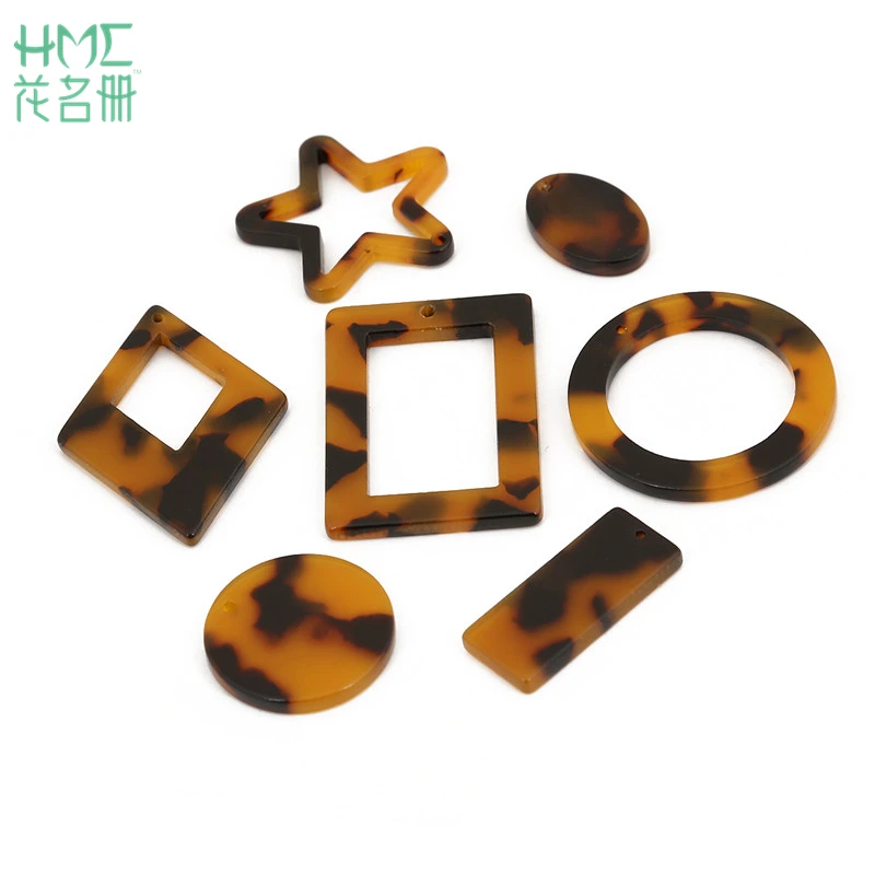 Подвески из перфорированного акрила для ожерелья 6 шт. характерная коричневая