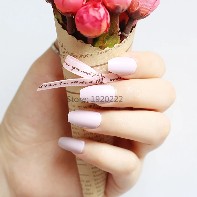 

24pcs Fashion section candy color coffin shape nails, popular sales of the king, sexy light Gouache G12