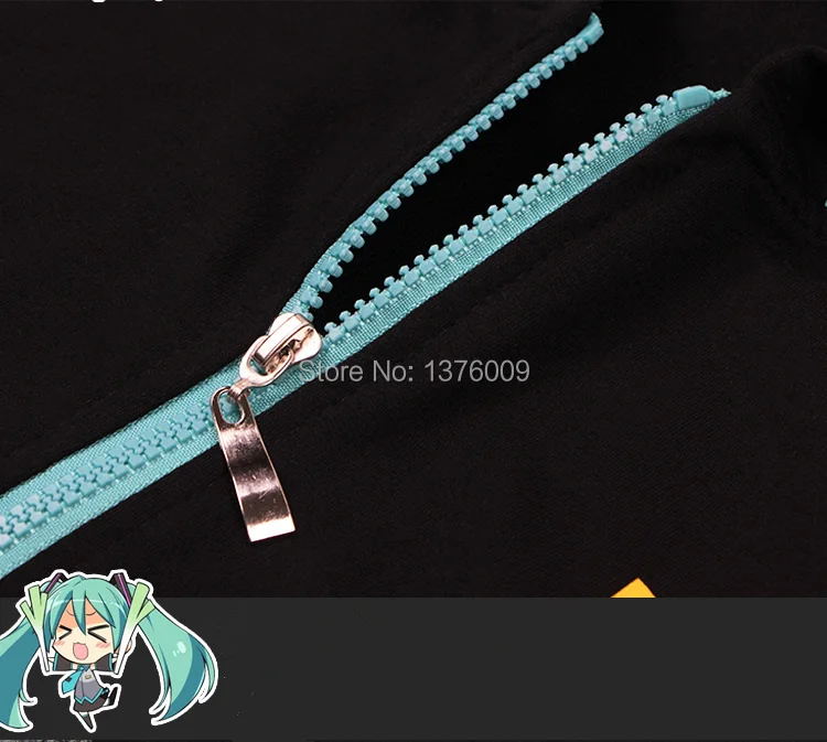 Аниме балахон черная толстовка Женщины Hatsune Miku Толстовки с капюшоном Harajuku Японии Стиль на молнии Лолита пальто верхняя одежда повседневная женская обувь толстовки свитшот женский женские кофты и толстовки