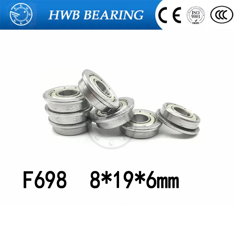 

Шаровые подшипники F698ZZ F698zz 8*19*22*6*1,5 мм F698 zz F698-2Z с фланцевым фланцем, Глубокие шаровые подшипники 8x19x6 мм, 10 шт.