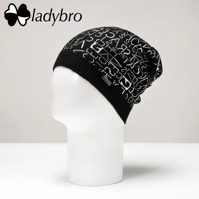 Женская шерстяная Шапка-бини Ladybro, женские головные уборы Skullies Beanies, зимние шапки для девочек, лыжная шапка, повседневная женская теплая вязаная шапка, модная - Цвет: 23001