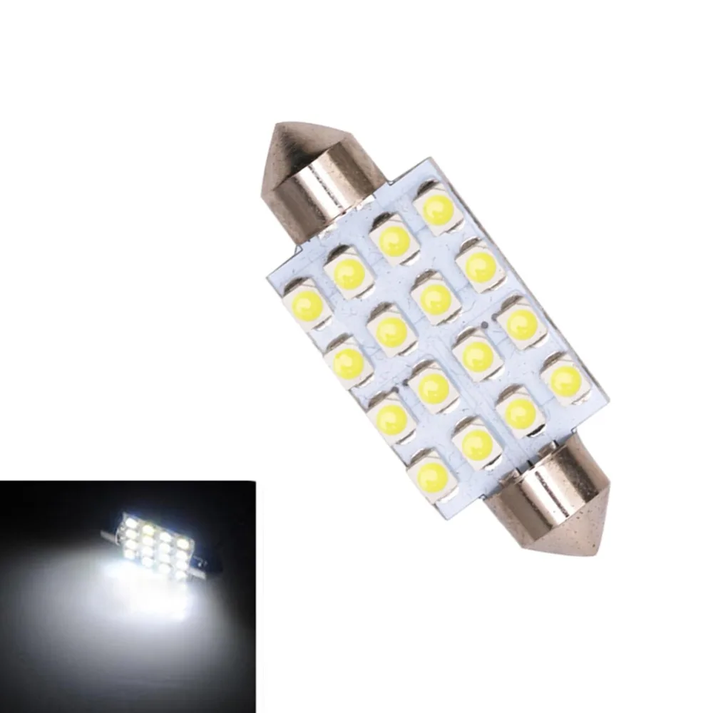 Новинка высокое качество супер яркая 42 мм 1210SMD 16LED Автомобильная купольная