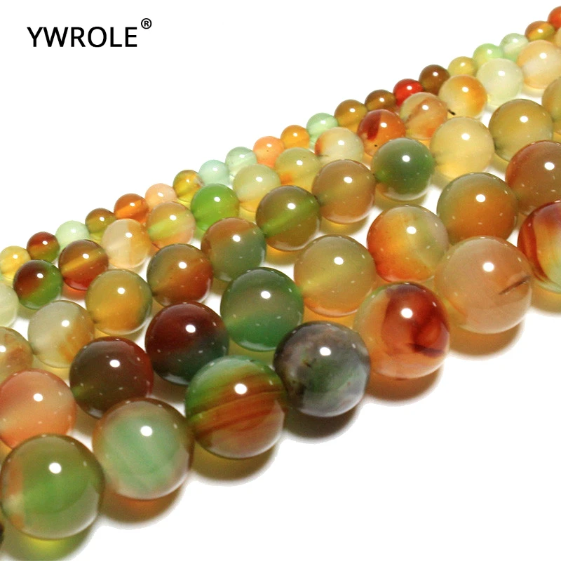 Круглые бусины AAA + различных цветов из натурального павлина и агата