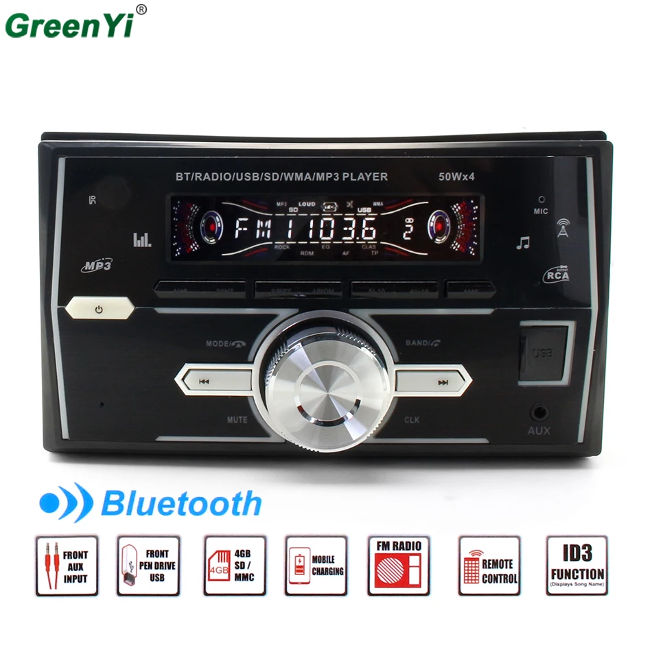GreenYi Bluetooth стерео радио MP3 плеер Поддержка BT/FM/USB/SD Пульт дистанционного управления