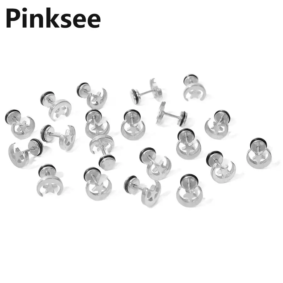 

2pcs Cool Men Ear Cartilage Tragus Earring Stainless Steel Helix Plug Barbell Woman Ear Stud Piercing Body Jewelry Drop Ship