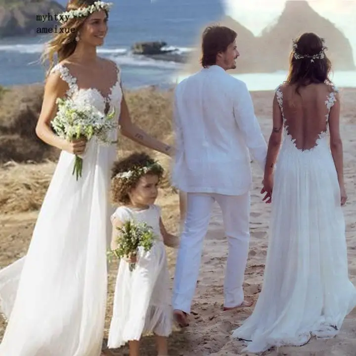 

Sexy Vestido Casamento Thaila Ayala Vestido De Noiva 2020 Beach Cheap Wedding Dresses Open Back White Bride Dress Wedding Gown