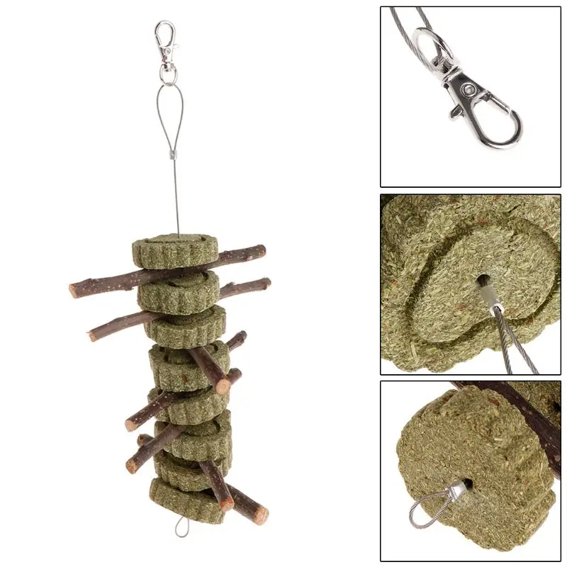 Игрушка для домашних животных трава натуральная Подвеска хомяка кроличьи зубы