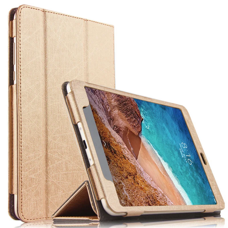 High Quality Folio Leather Stand Tablet Case Cover + Tempered Glass Film Touch Stylus Pen For Xiaomi MiPad Mi Pad 4 8&quot | Компьютеры и